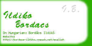 ildiko bordacs business card