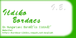 ildiko bordacs business card